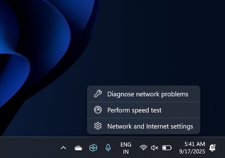 Windows 11 internet speed test toggle