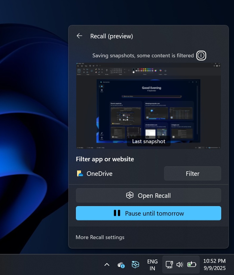 Recall in Windows 11 24H2