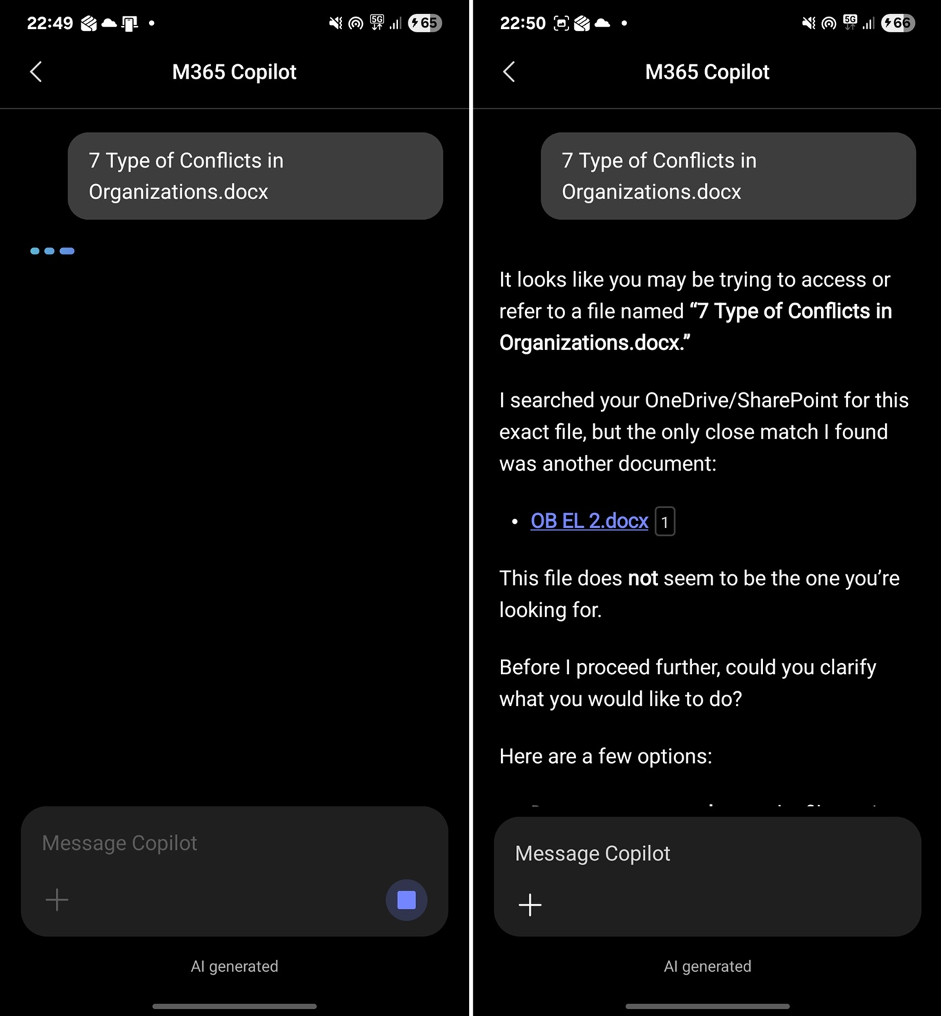 Microsoft 365 Copilot upload fails