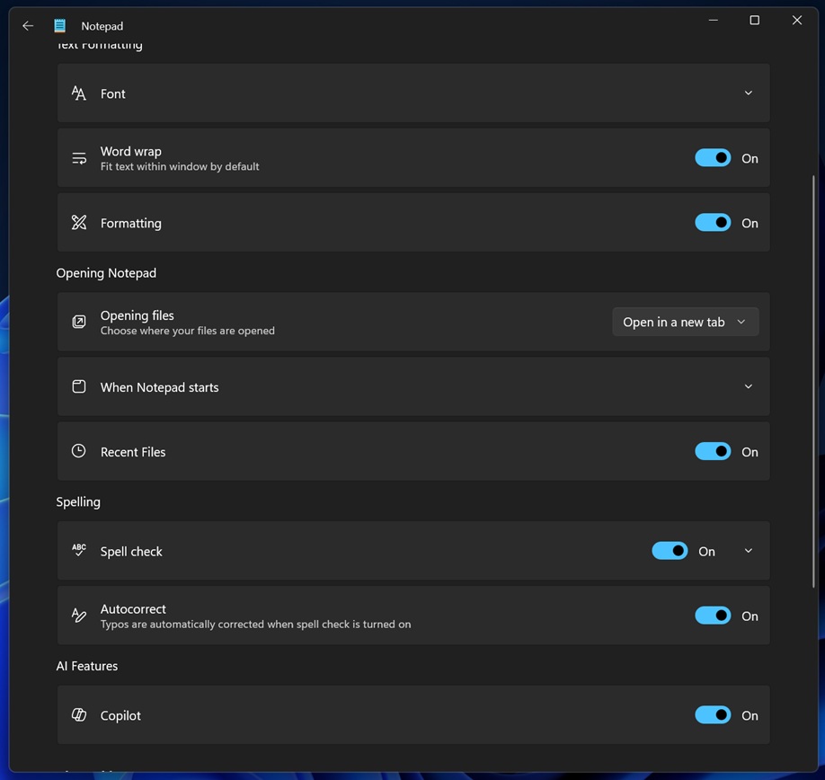 Disable markdown in Notepad