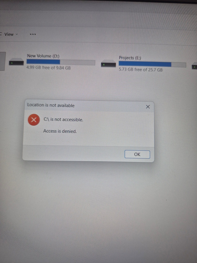 Windows 11 C盘无法访问，权限被拒