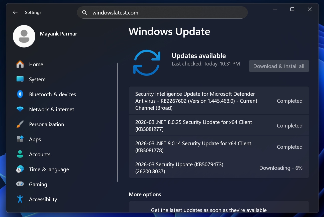 2026-03 Security Update (KB5079473) (26200.8037)