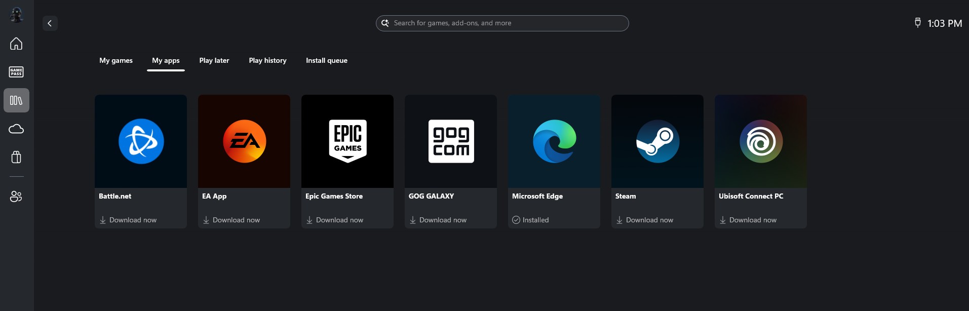 You can download Game Stores from inside the Xbox mode in Windows PCs