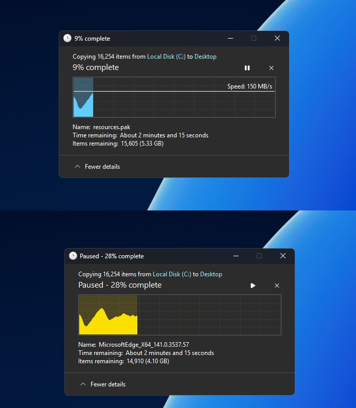 Windows 11 dark mode with colours