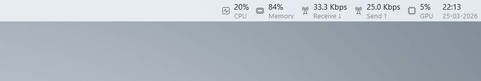 Live System stats in the Command Palette Dock