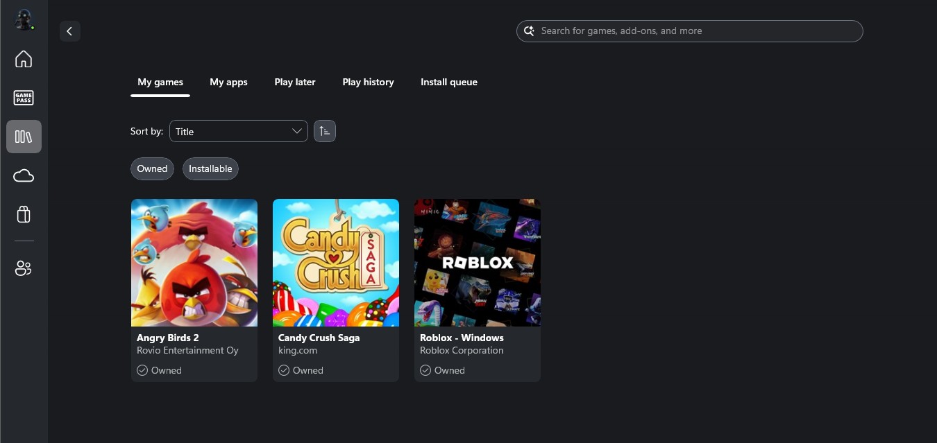 My Library in Xbox Mode for Windows PC