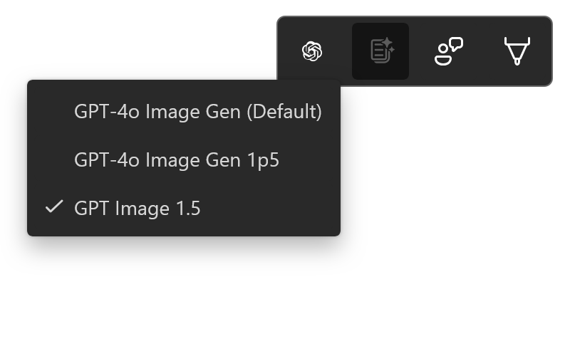 Image Model Selector for Copilot Whiteboard