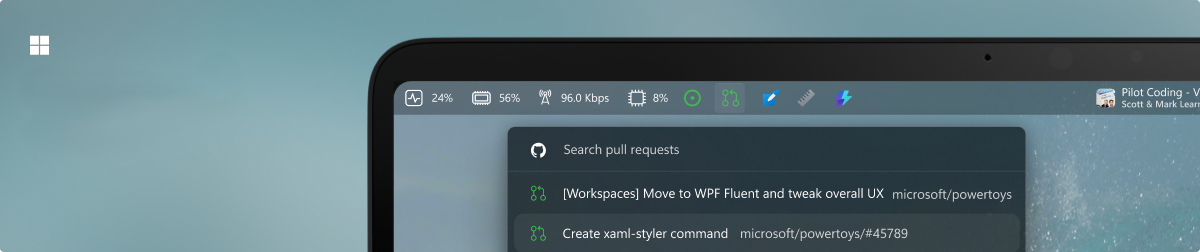 Microsoft Power Toys Command Palette Dock