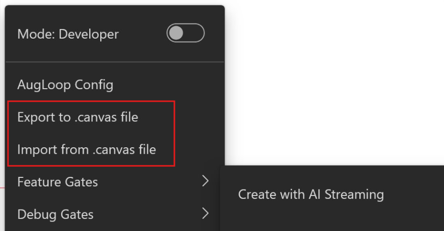 Export and Import .canvas file option in Copilot Canvas