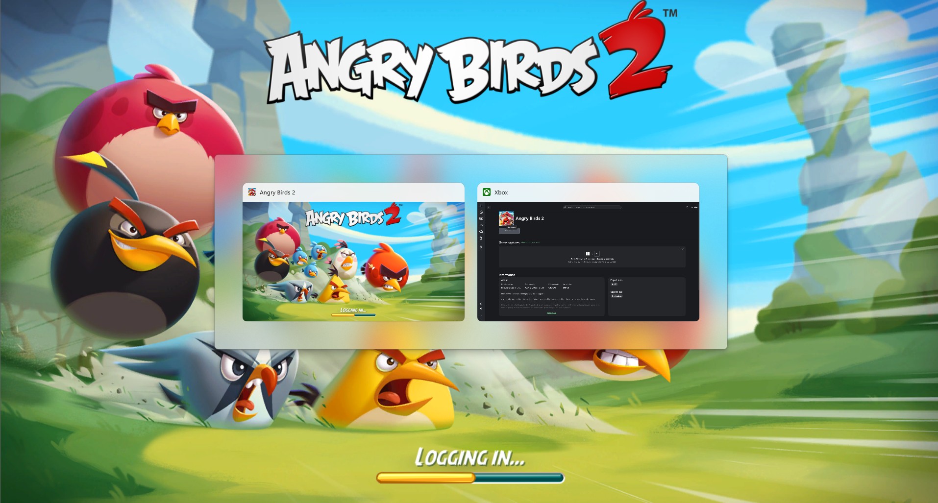 Loading Angry Birds 2 in Xbox Mode in Windows PC while switching to Xbox Home