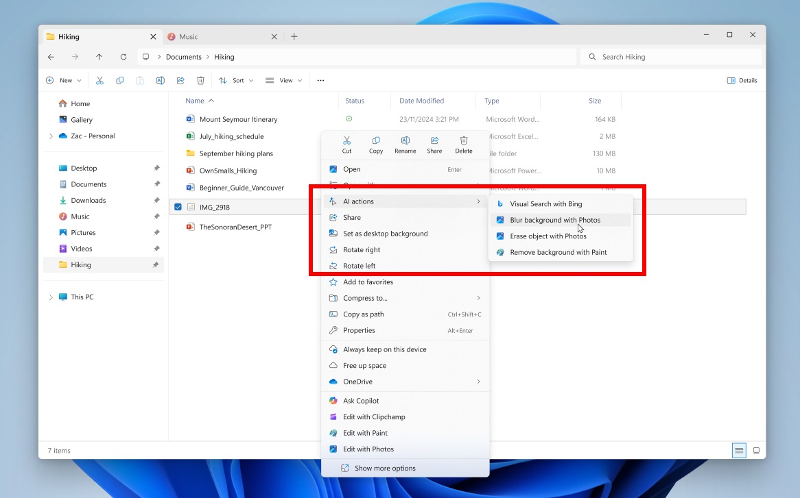 AI Actions in Windows