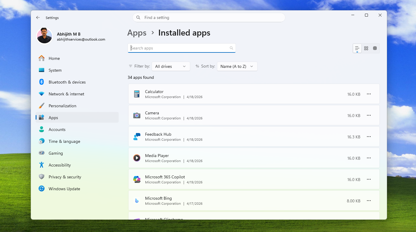 Installed apps in Windows 11 will show faster