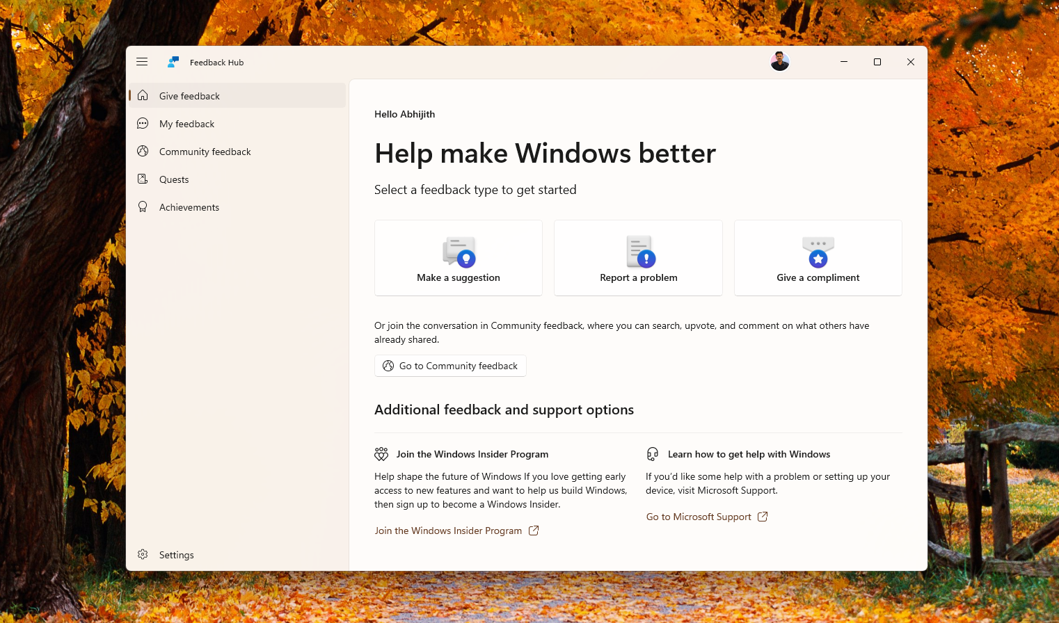 New Feedback Hub