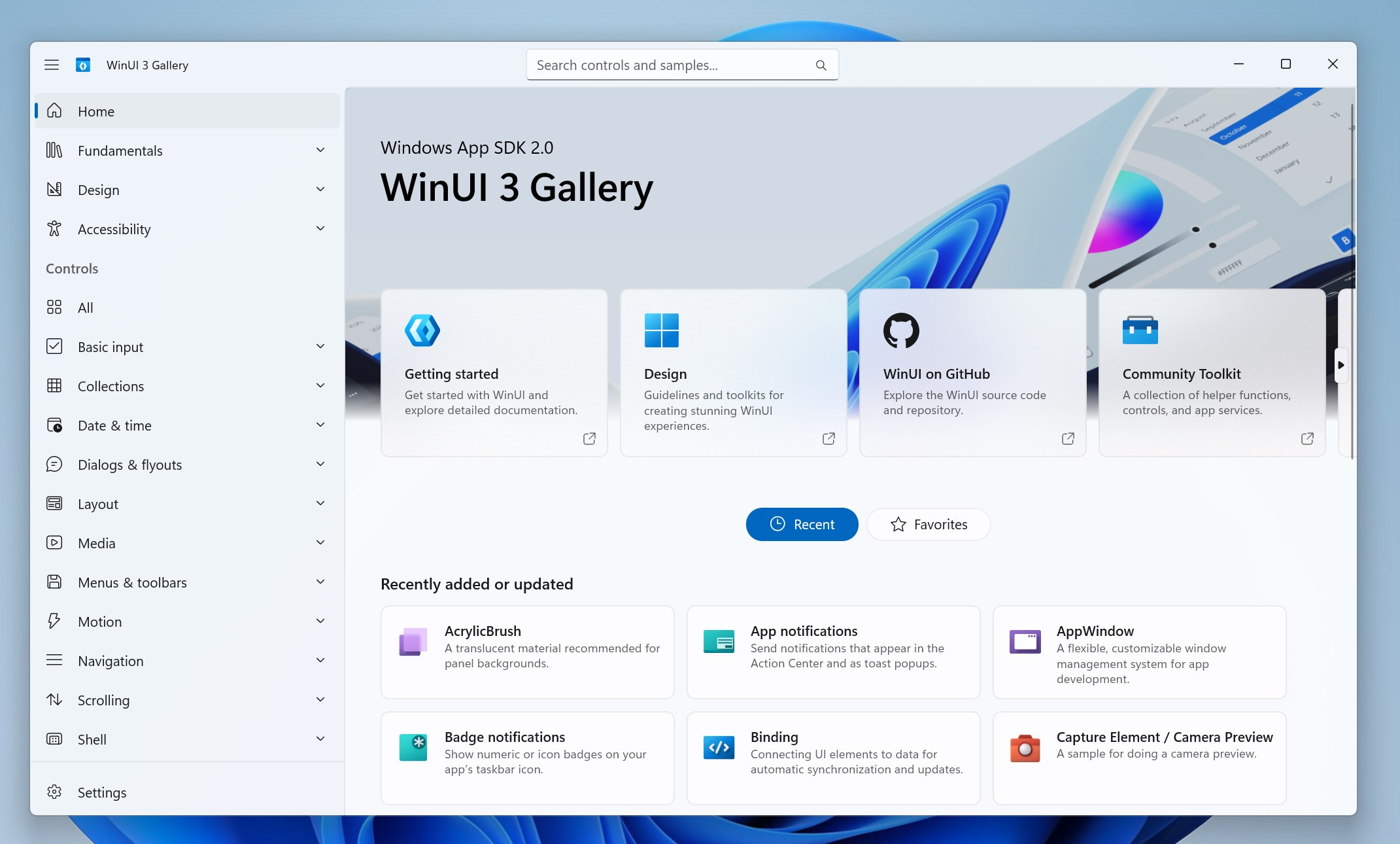 WinUI 3 Gallery
