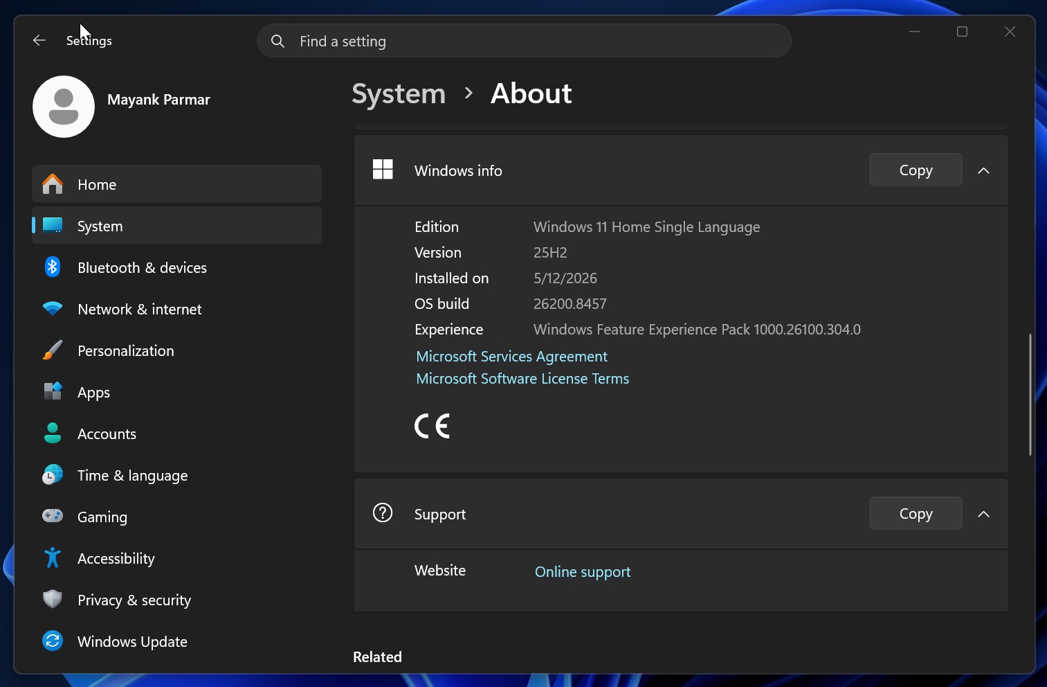 Windows 11 Build 26200.8457