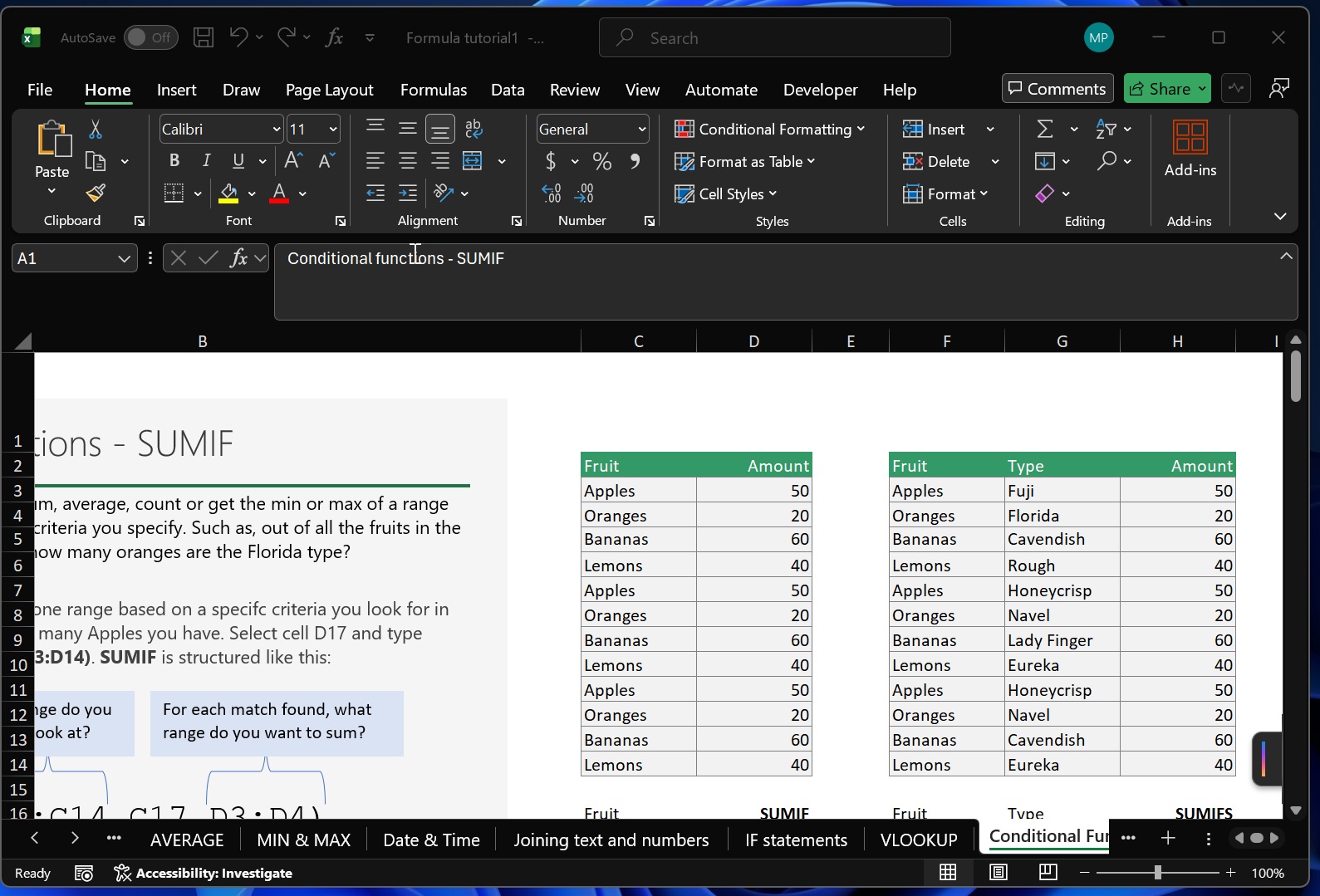 Copilot dock slide in Excel