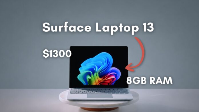 the Microsoft Surface Laptop 13 for business will have a 8GB RAM variant for double the price of Macbook Neo