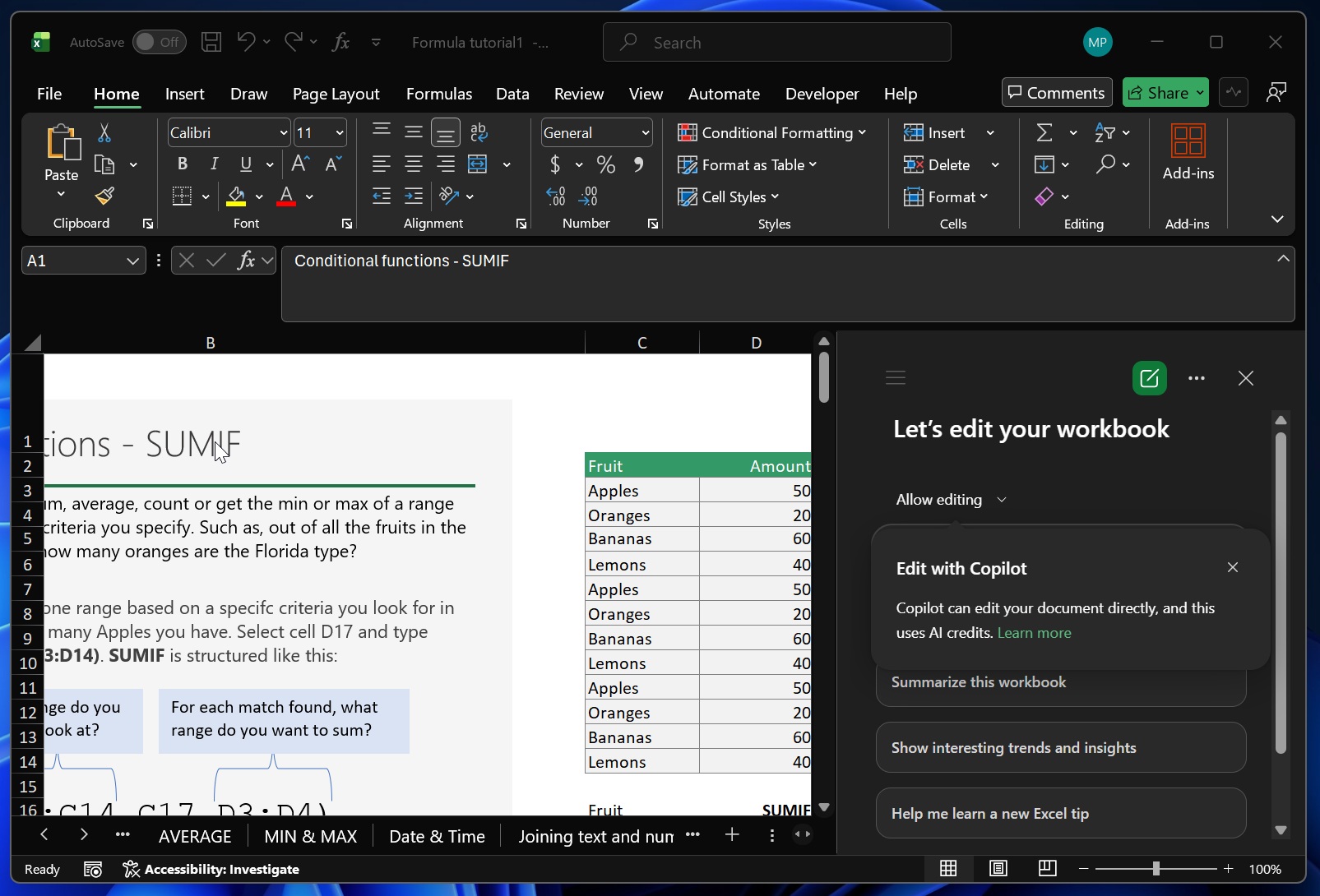 Copilot in Excel