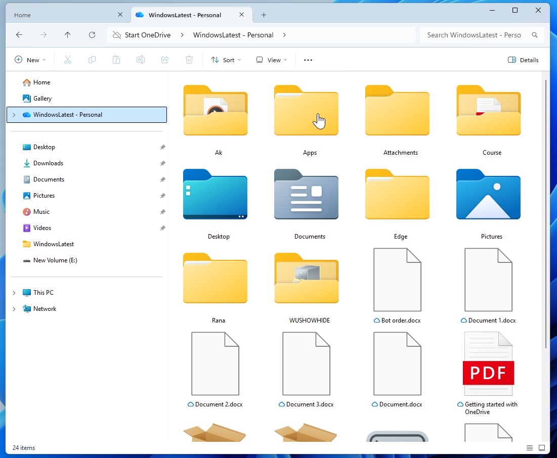 OneDrive in File Explorer