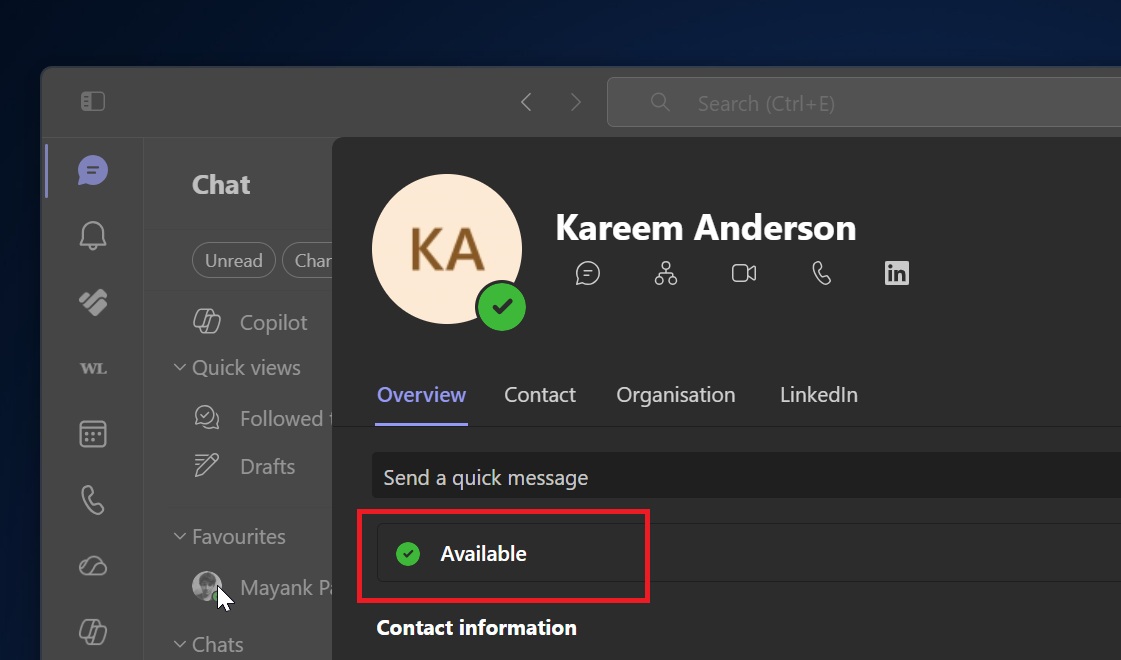 Microsoft Teams Workplace check-in