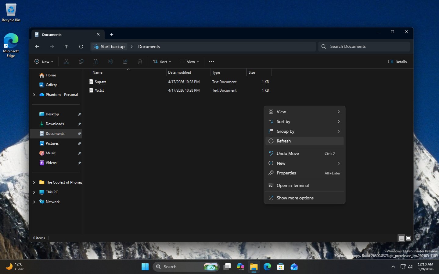 File Explorer refresh button