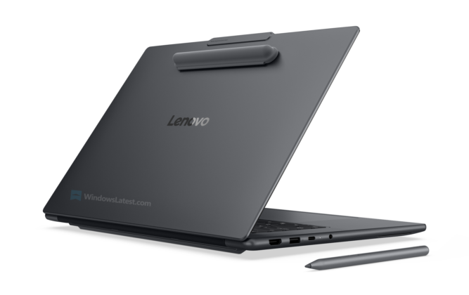 Magnetic pen holder in Lenovo Yoga Pro 9n
