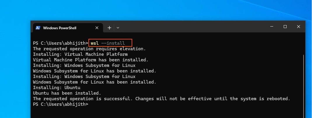 在 Windows 10 PC 上安装 WSL