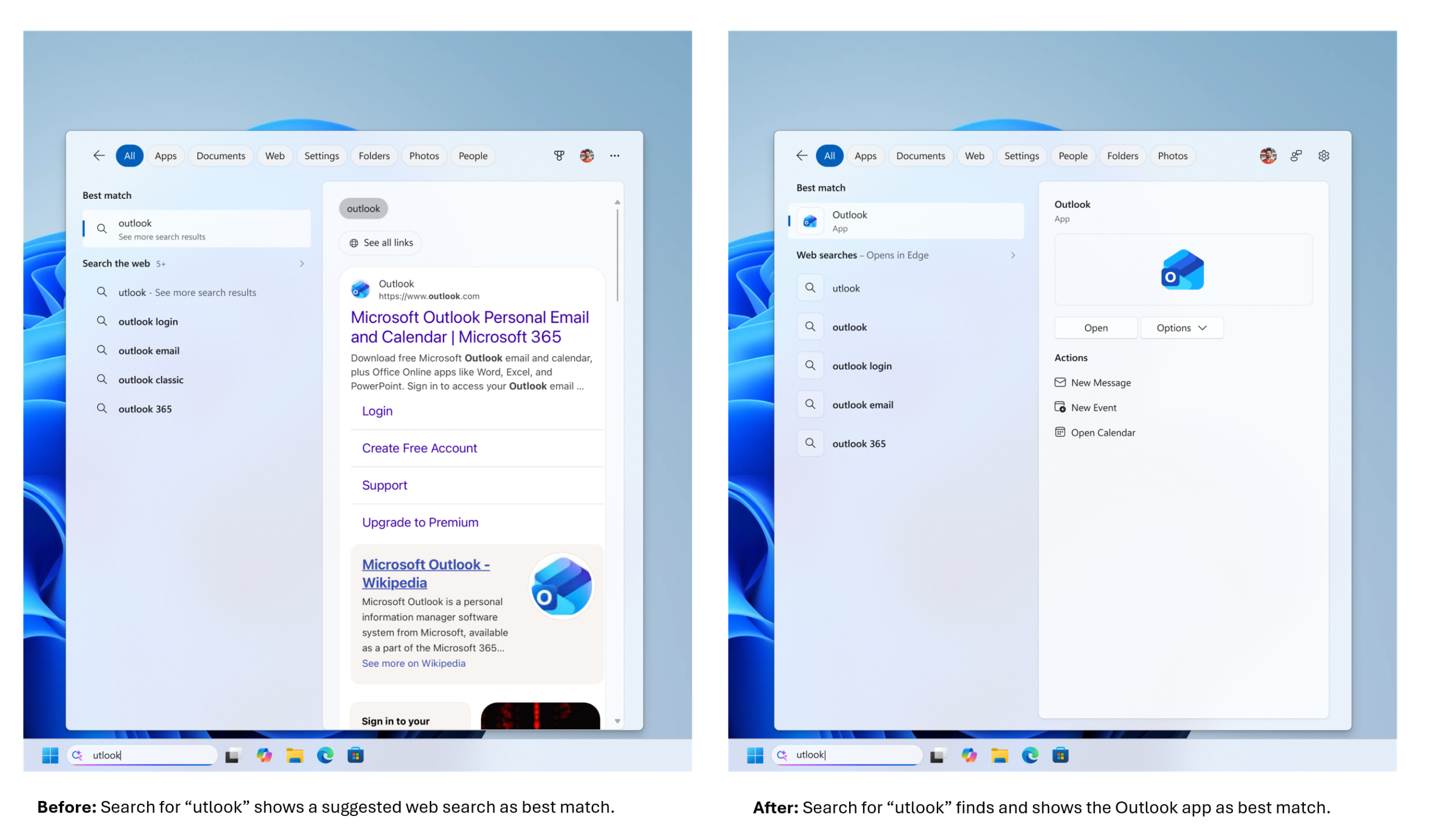 即使有拼写错误，Windows Search 现在也会显示正确结果