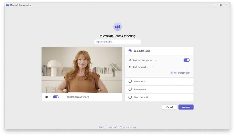 Microsoft Teams audio preview