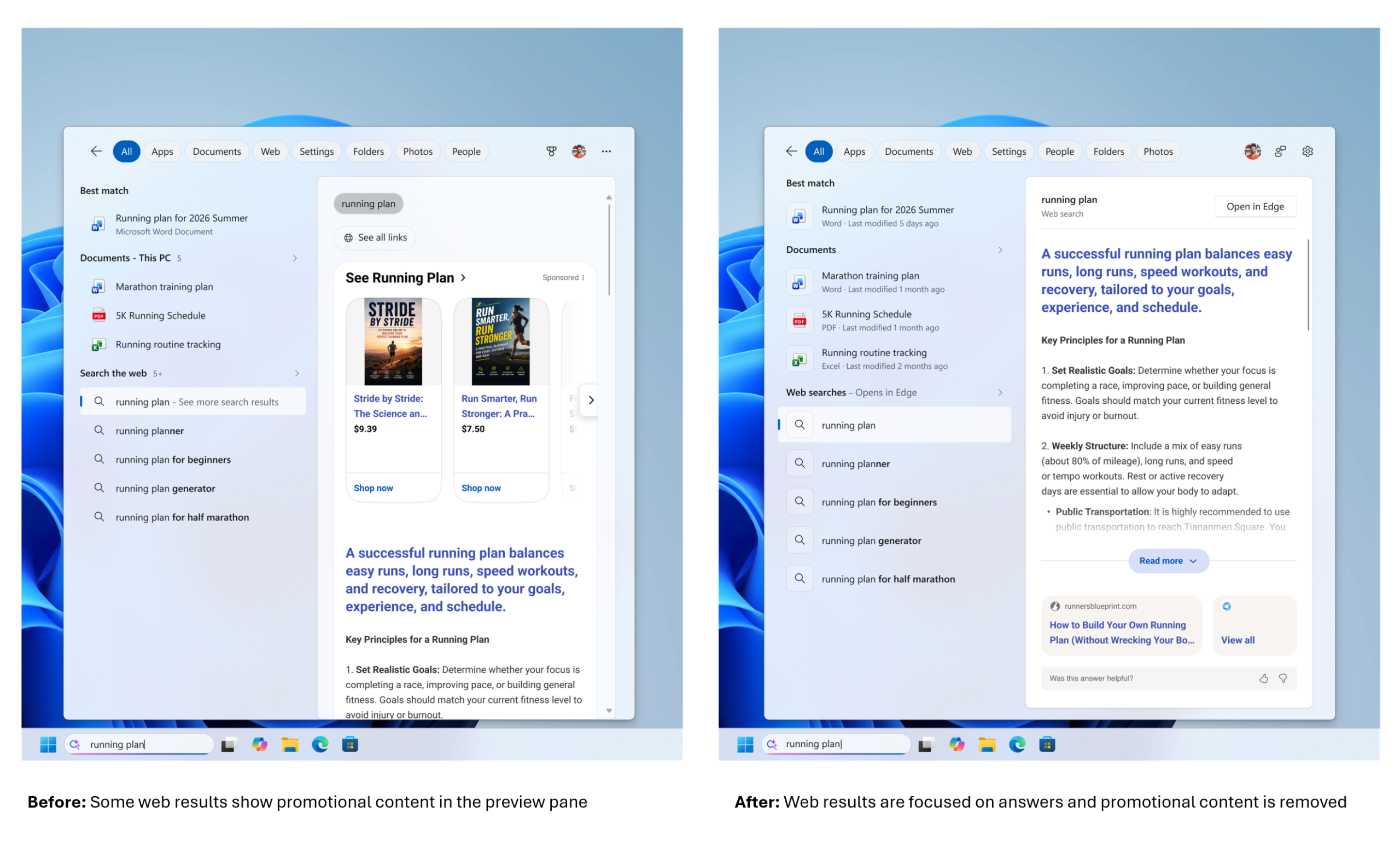 Microsoft 停止在 Windows Search 中显示赞助结果。
