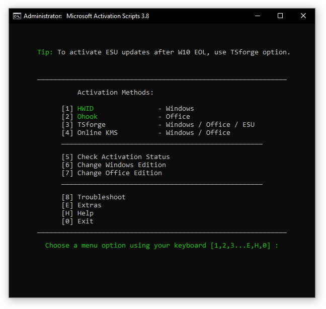 Microsoft activation scripts