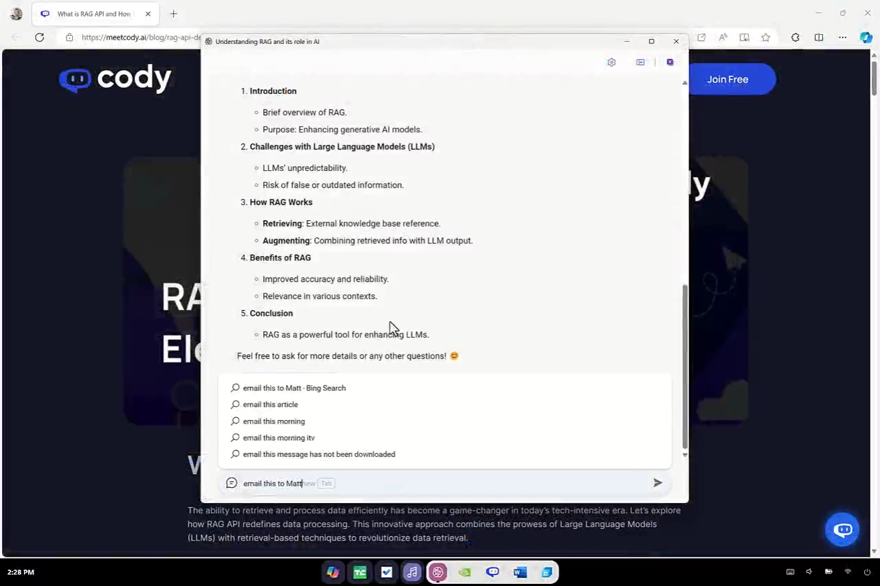 Copilot OS send an email