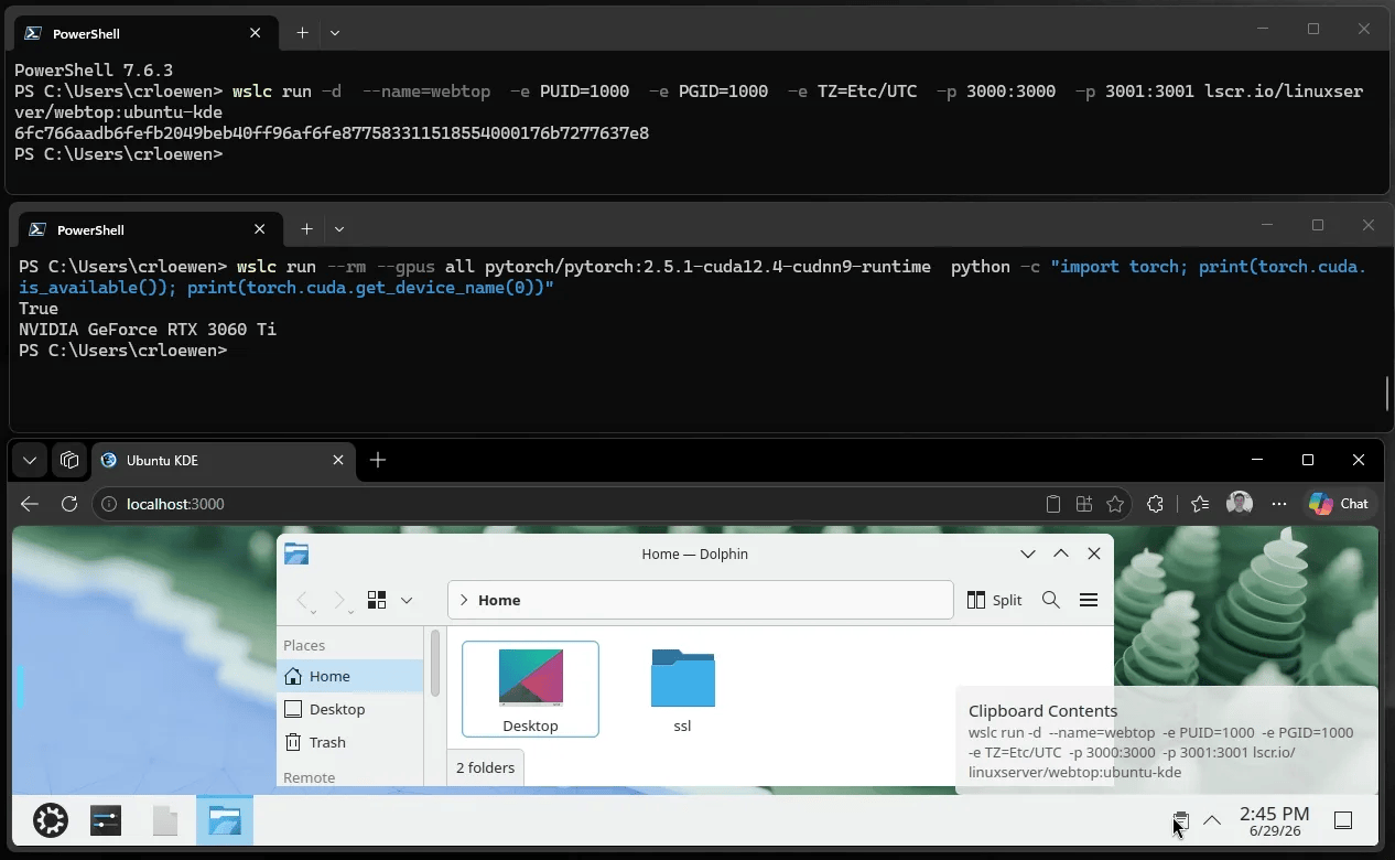 WSL 容器 CLI