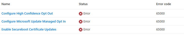 Secure Boot status error