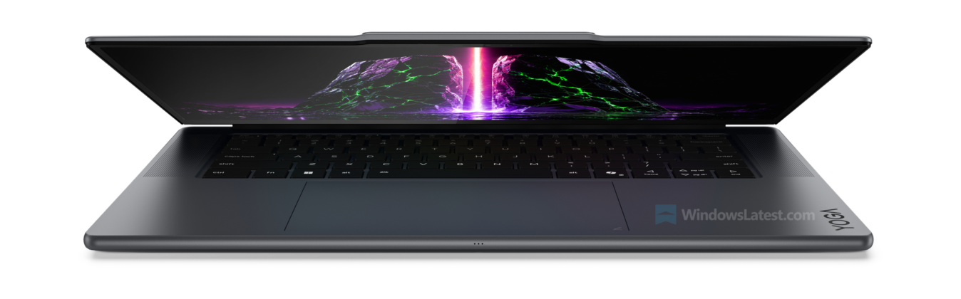 Lenovo Yoga Pro 9n powered by NVIDIA RTX Spark with partially open lid