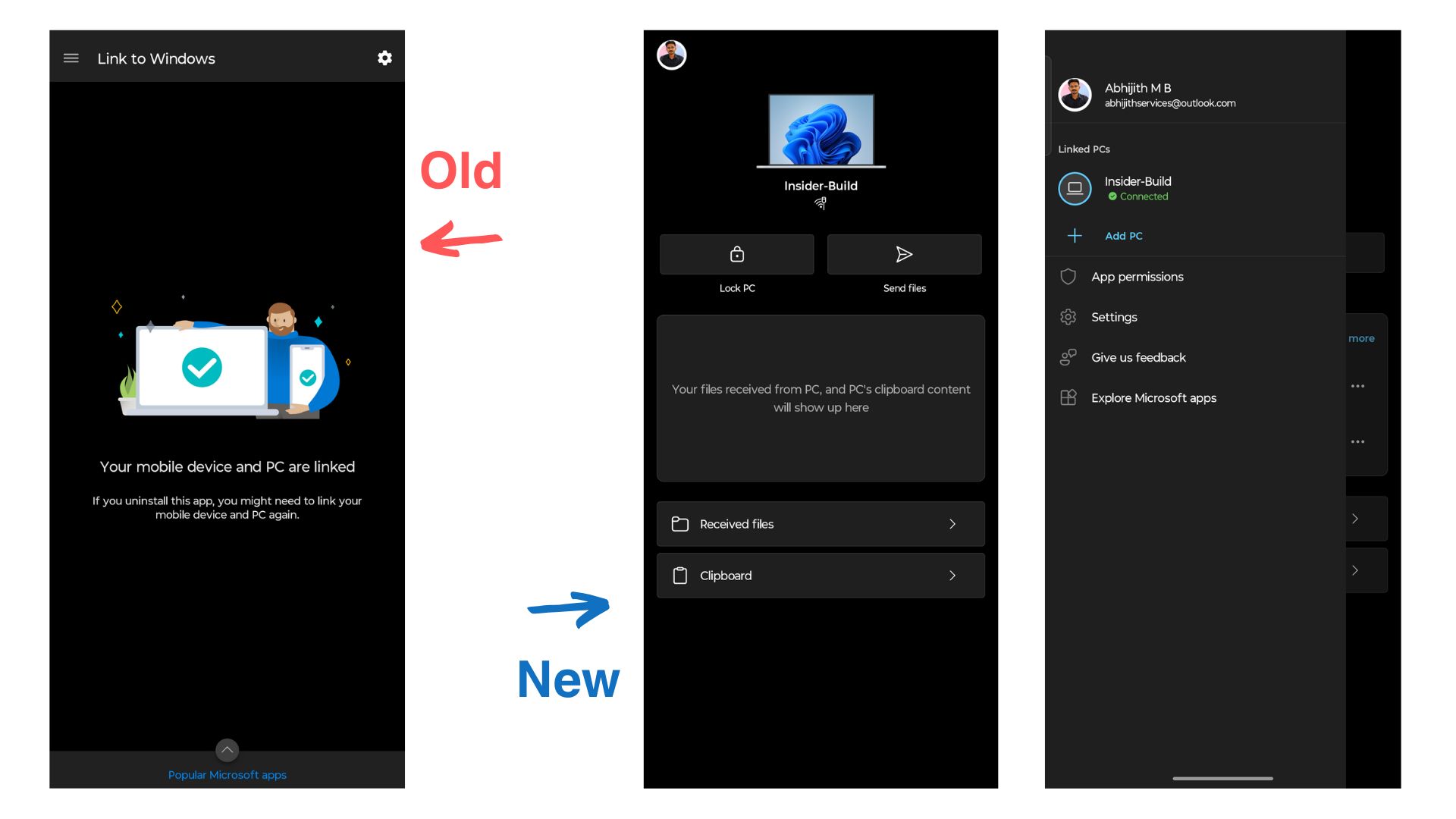 Old Link to Windows and new Link to Windows