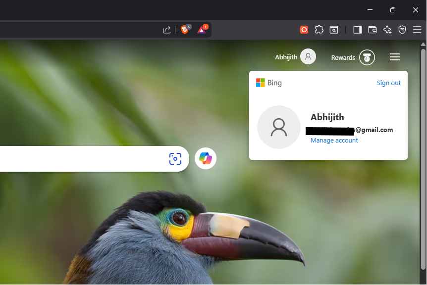 Bing with a Google account