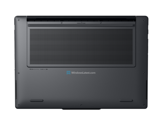 Underside of the Lenovo Yoga Pro 9n