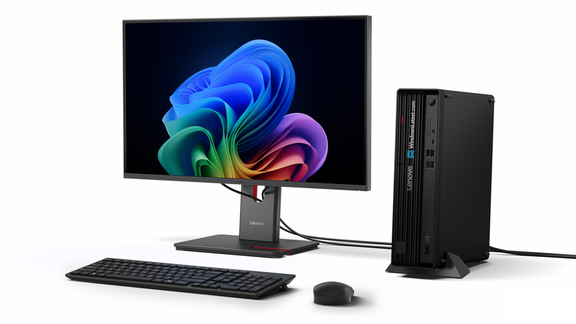 ThinkCentre M75s desktop with monitor accessories