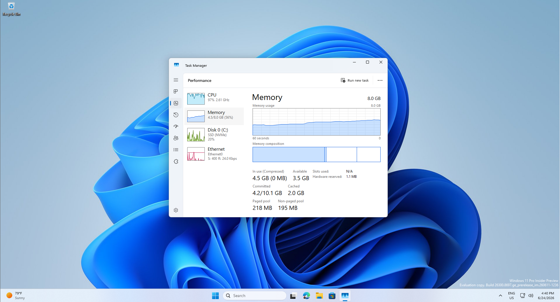8GB RAM in taskbar