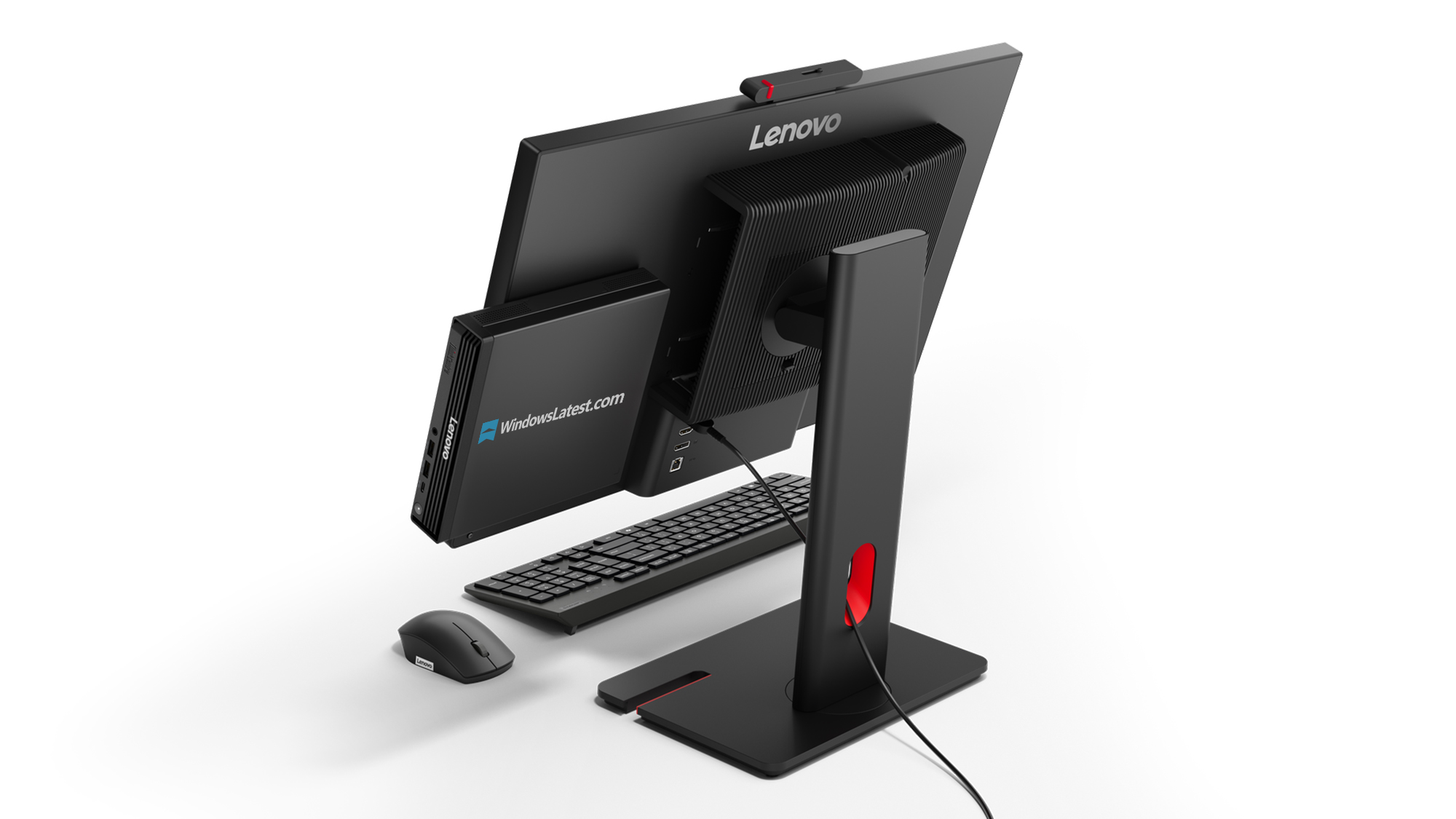 ThinkCentre M75q desktop with accessories