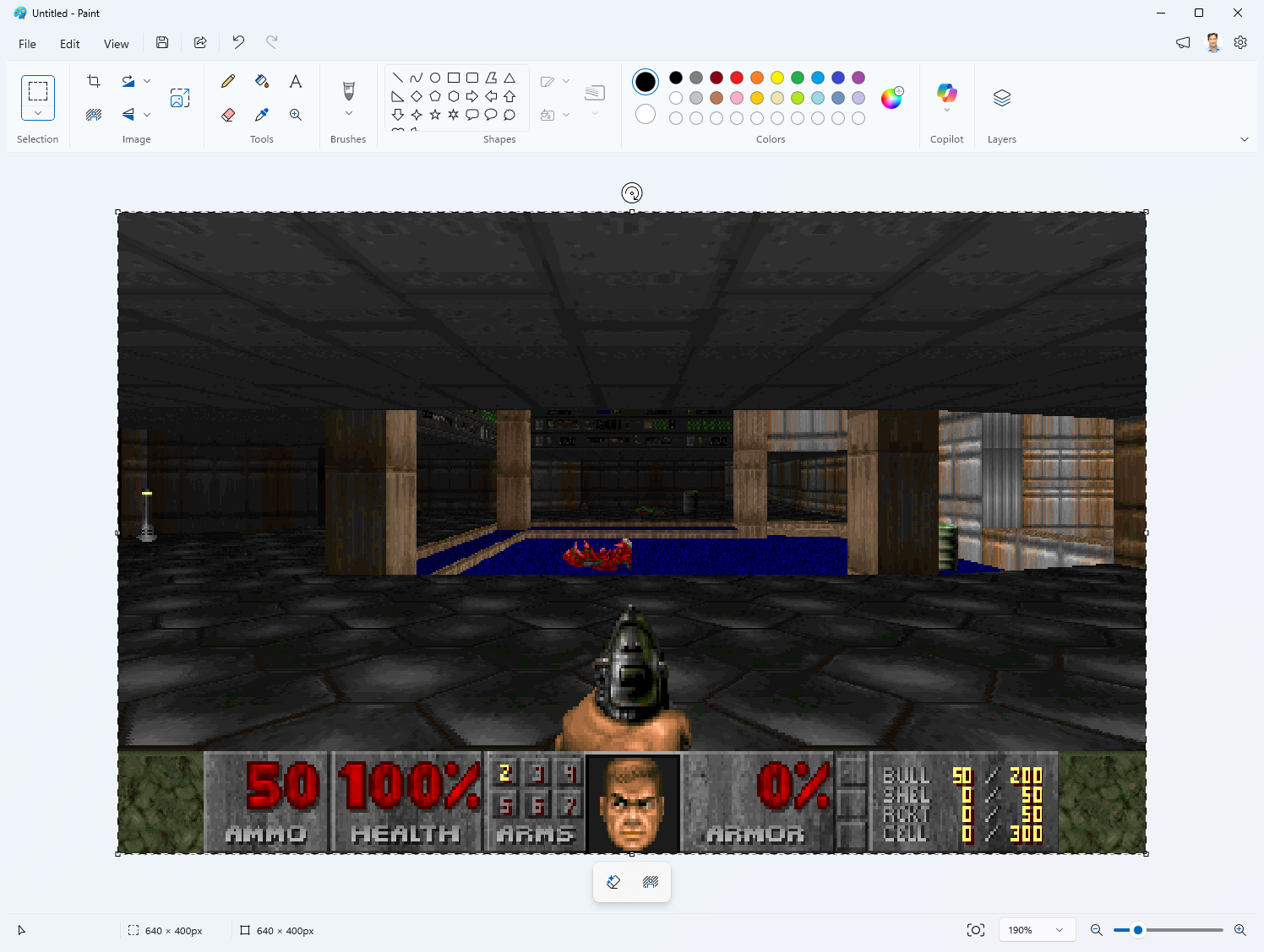在 Paint 中运行的 Doom