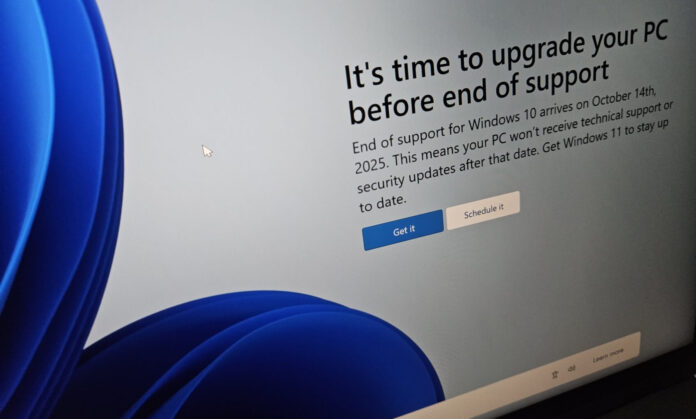 Windows 10 end of support pop-up