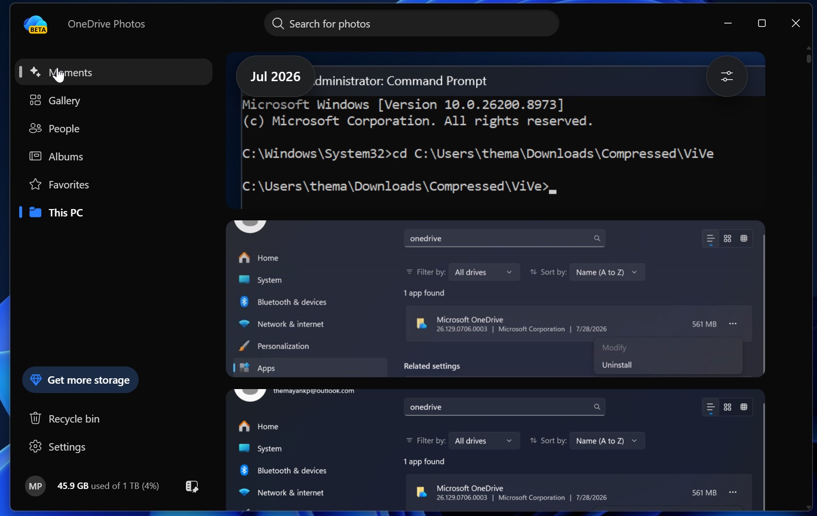 OneDrive Photos This PC