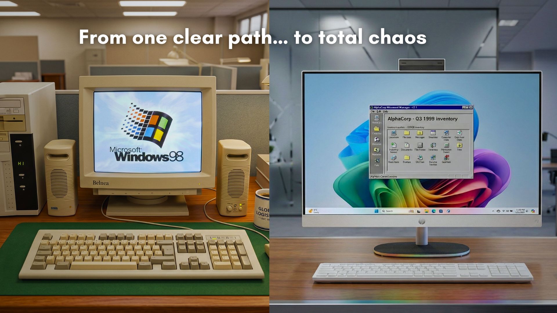 Windows app development shifted from a single stable model to multiple frameworks, pushing developers toward web apps.