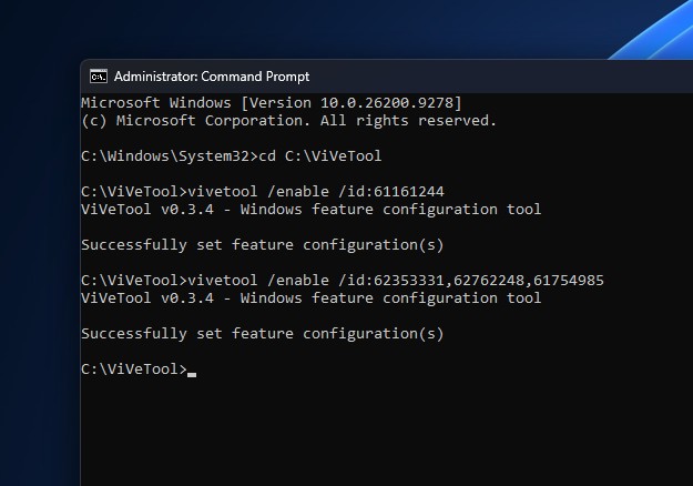 用于启用 Windows 11 8 月可选更新功能的所有 ViVeTool ID