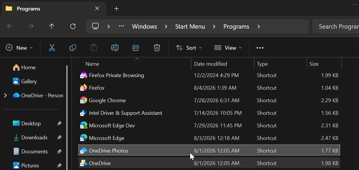 OneDrive Photos and OneDrive apps