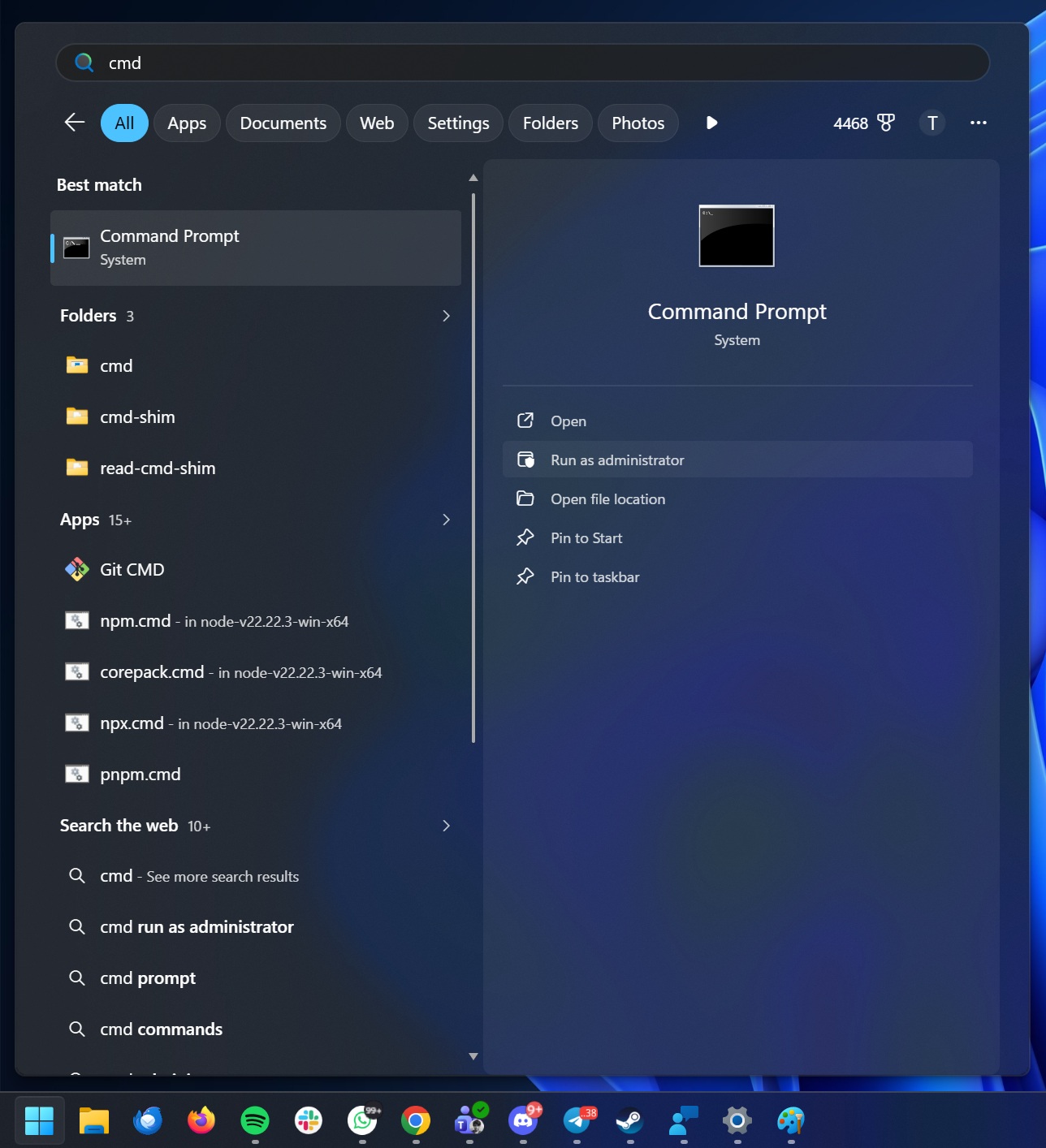 Run as admin in Windows 11