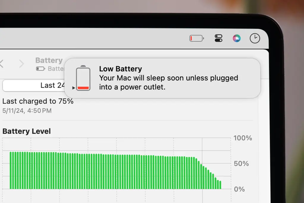 Low Battery in MacBook