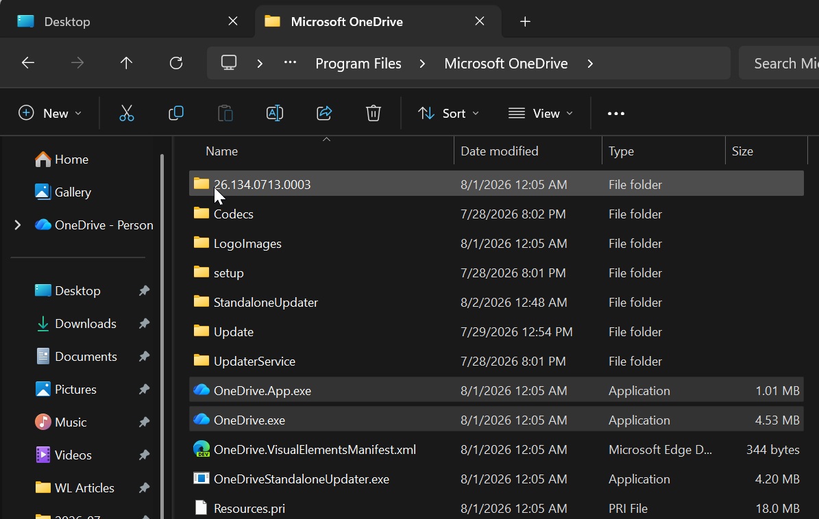 OneDrive Windows apps